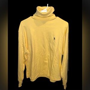Vintage Ralph Lauren Sport Polo yellow blue pony turtleneck XL